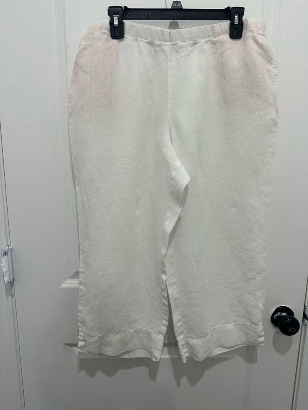 J. Jill White 100% Linen Petite Casual Pants SZ L